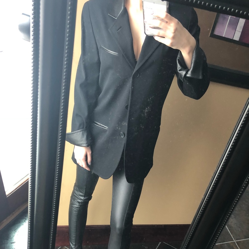 Pleather fashion coat